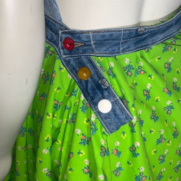 NWT Vintageinc Handmade Denim Halter Top Full Circle Dress Free Size - Picture 4 of 16